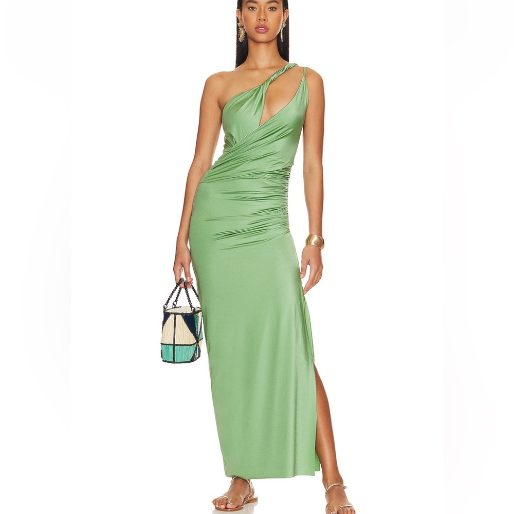 Boabab Lia One Shoulder Maxi Dress in Cactus Size Small